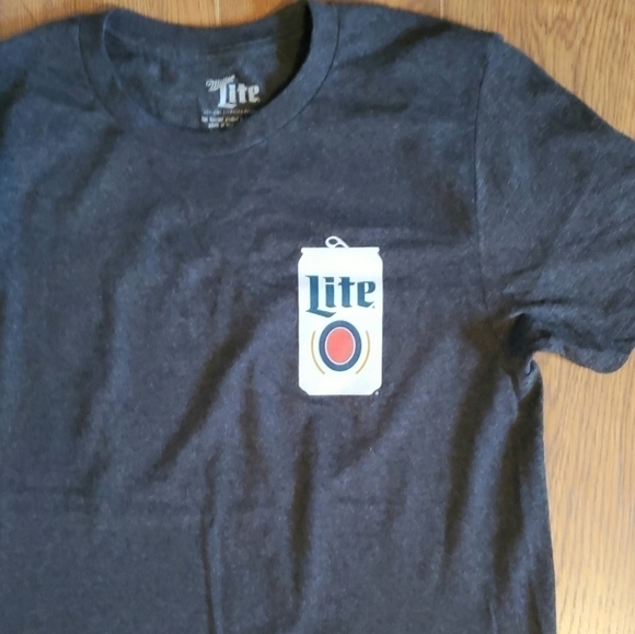 Miller Lite Beer Dark Gray Short Sleeve Tee Shirt Size Small NWOT - Picture 4 of 7